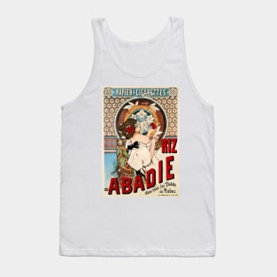 RIZ ABADIE Cigarette Rolling Paper 1898 by H. Gray Art Nouveau Advert Tank Top